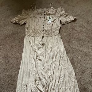 Off Shoulder Maxi Cardigan Three Birds Nest